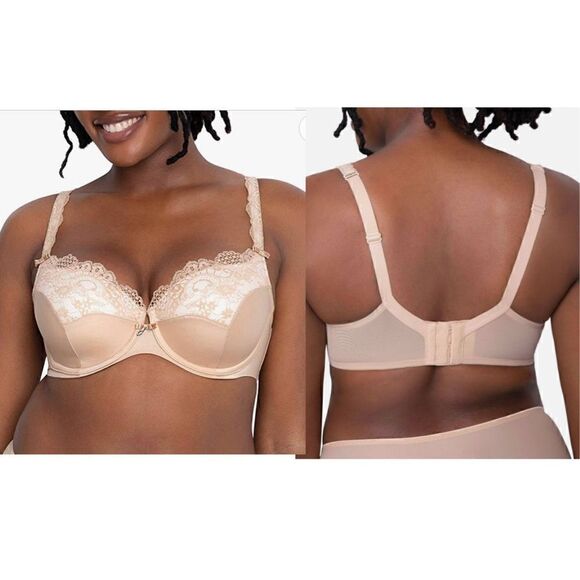 Curvy Couture Women's Tulip Sexy Lace Plus Size Push Up Bra - Picture 1 of 6